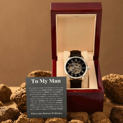 To My Man Life, Love, Best Friend – Luxury Openwork Watch